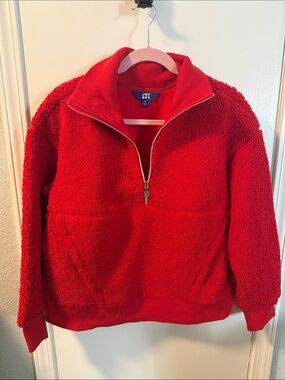 JoyLab Red Fleece Pullover with Branded Collar